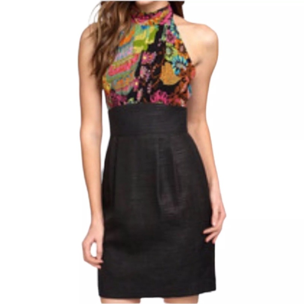 Trina Turk Diba Scarf Print Halter Sheath Dress - Picture 2 of 12